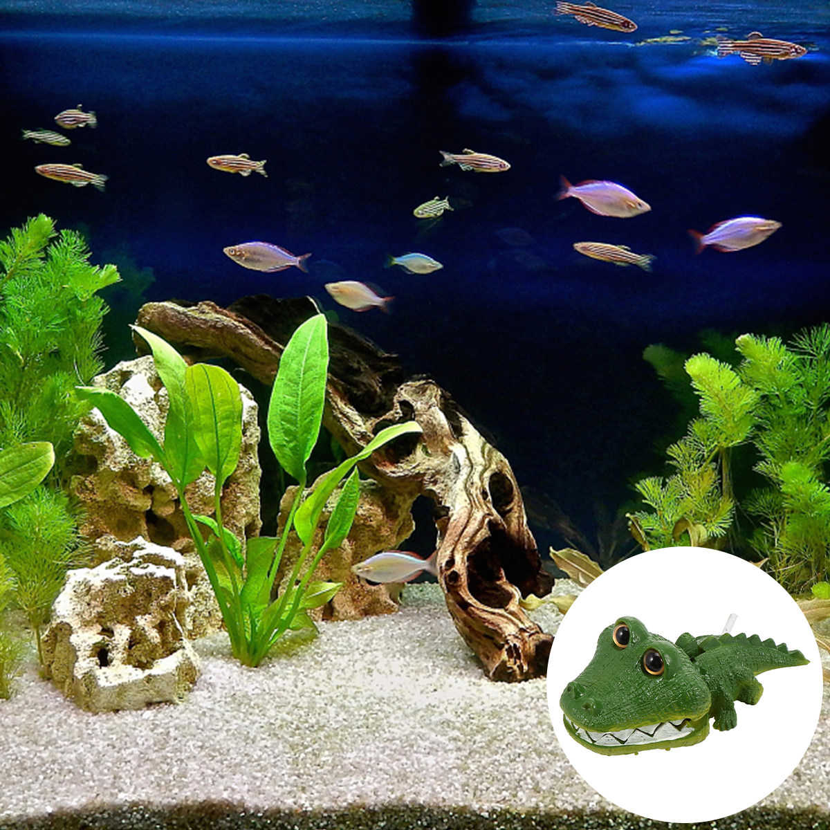 Aquarium Fish Alligator - زينة حوض أسماك واقعية على شكل