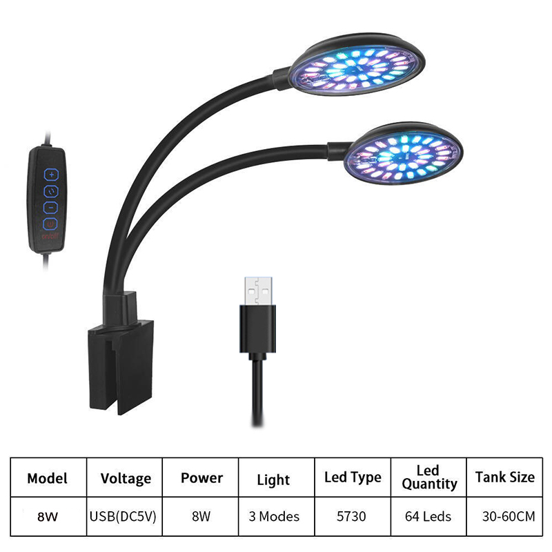 USB حوض السمك مصباح ليد خزان ا - مراجعة Aquarium Fish Light Lamp وسعره
