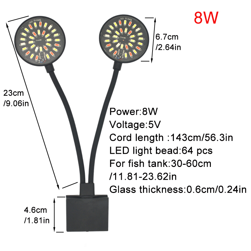 USB حوض السمك مصباح ليد خزان ا - مراجعة Aquarium Fish Light Lamp وسعره