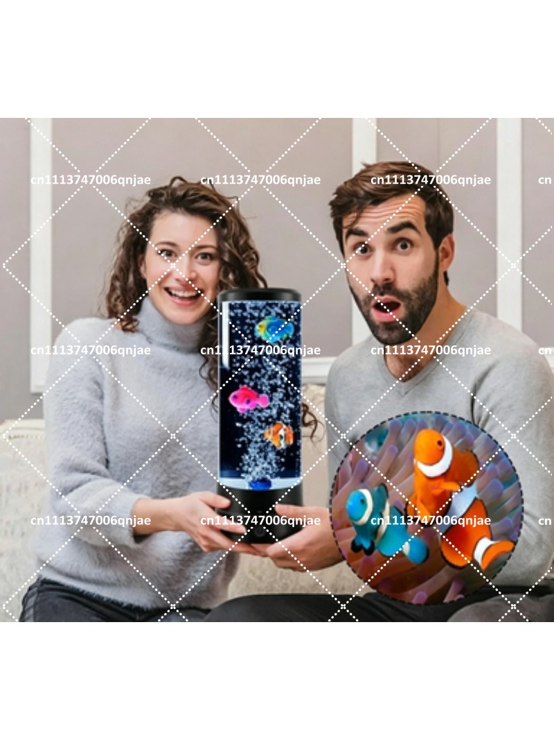 حوض سمك إلكتروني محاكي بإضاءة  - مراجعة Aquarium Fish Light Lamp وسعره